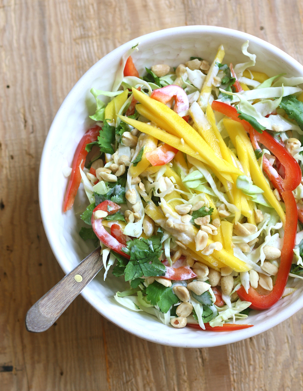 Asian Mango Coleslaw with Coconut Dressing by SeasonWithSpice.com