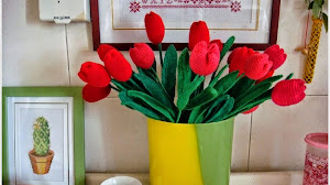 Tulipanes tejidos al crochet paso a paso