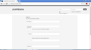 Login Page of Jumpbook social networking website