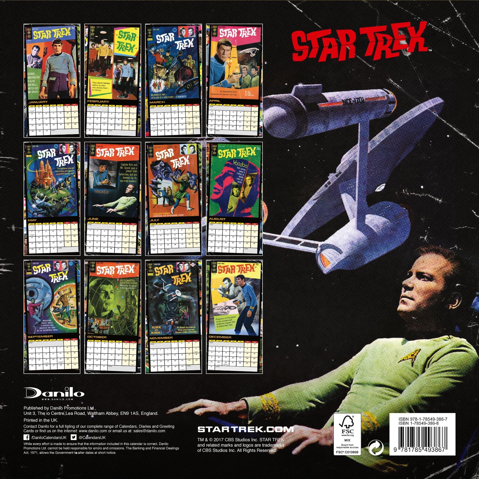 The Trek Collective Danilo's 2018 Star Trek calendars, including