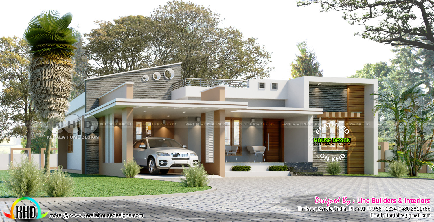 1450 Sq Ft 3 Bedroom Contemporary Home Kerala Home Design And