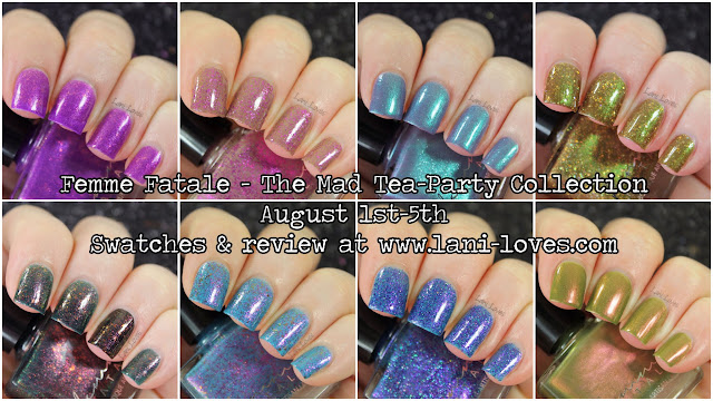 Femme Fatale Cosmetics August Presale - The Mad Tea-Party Collection Swatches & Review