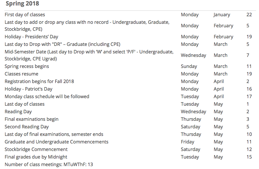 spring 2018 calendar