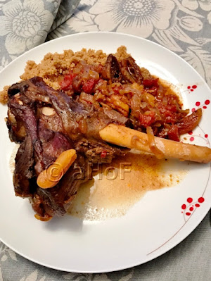 Moroccan, Lamb Shanks, on the bone, stewed dish, entree
