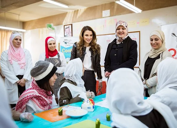 Queen Rania visits Al Bayader Vocational Secondary School