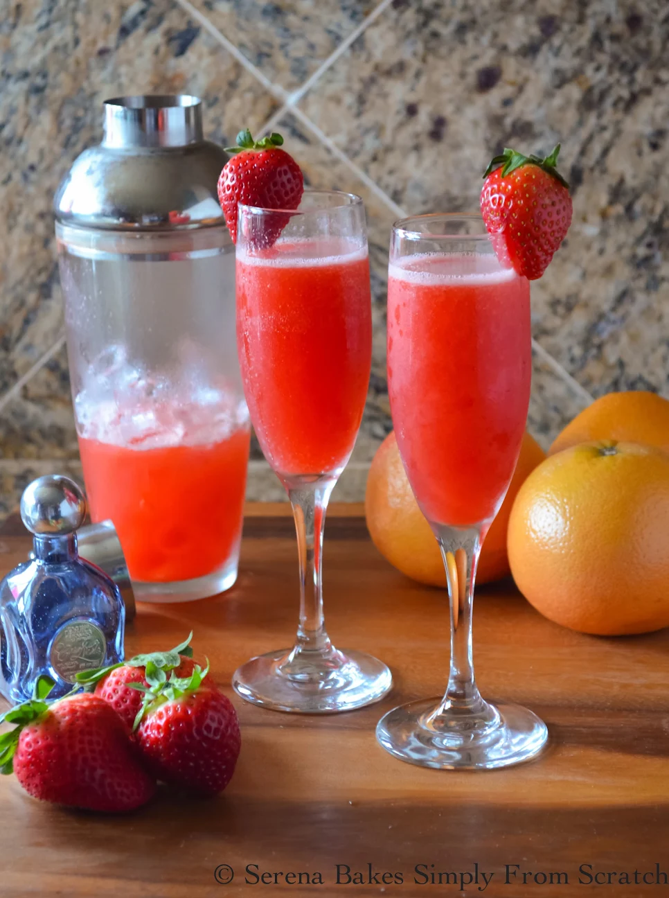 Strawberry Grapefruit Mimosas with 40 other Cocktail and Appetizer Recipes to get your party started!