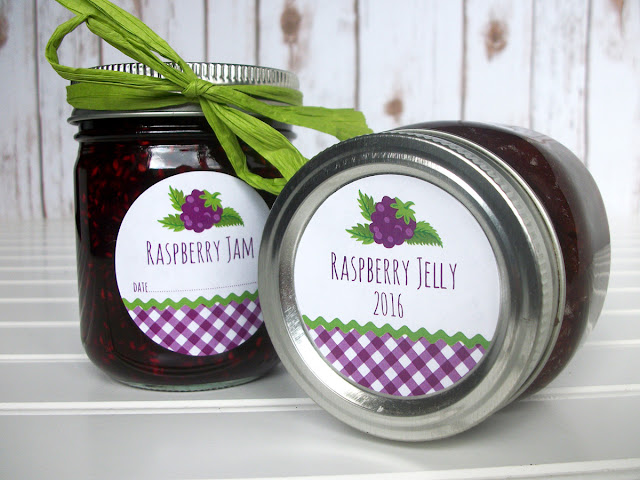Gingham Black Raspberry Jam canning jar labels Gingham Black Raspberry Jam canning jar labels