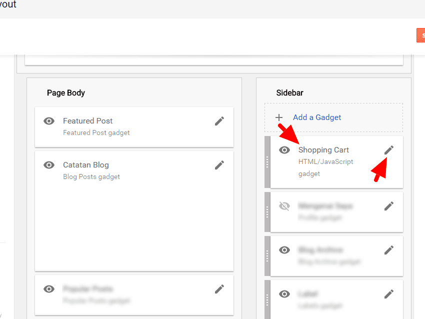 Add Shopping Cart Widget to Blogs on Blogger Themes How To's Irsah