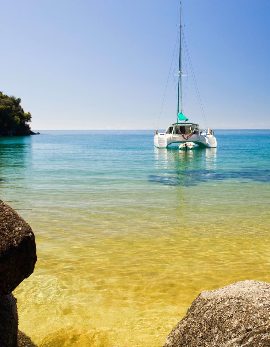 Sailing at Abel Tasman National Park in New Zealand Sailing at Abel Tasman National Park in New Zealand
