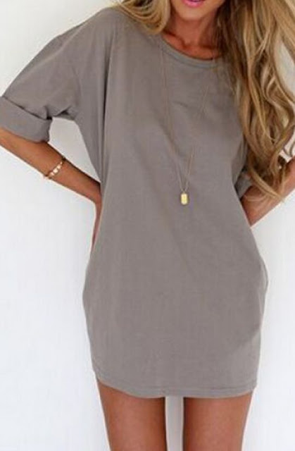 Casual look | Simple grey shirt dress | Just a Pretty Style