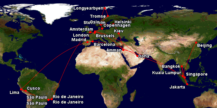 2016 Flight Map
