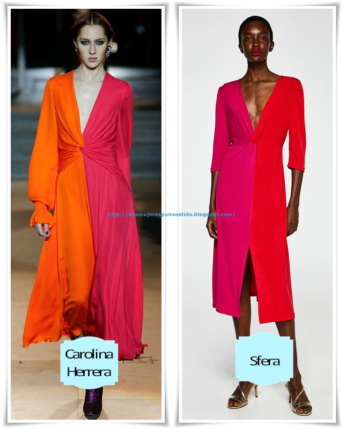Clon Carolina Herrera vs Sfera - mujeres y un vestido