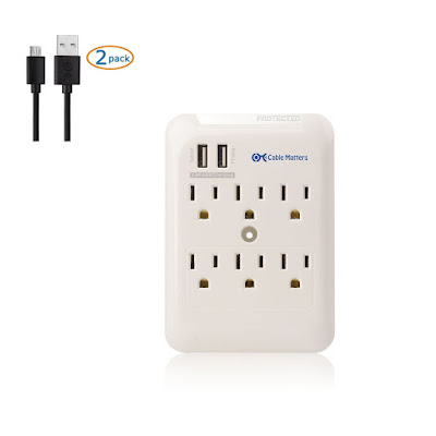 Top Dorm Room Accessories to Keep You Organized - surge protector with USB outlets :: OrganizingMadeFun.com