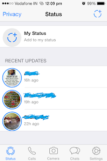WhatsApp iOS 7.1.2 iPhone 4 status 