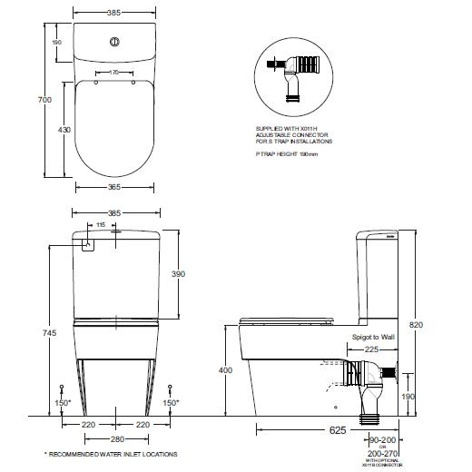 Modecor Toilet Suites Gemini Heart Wall Faced Toilet Suite