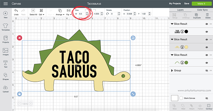 Share your love of tacos and dinosaurs with this Tacosaurus T-Shirt with Free Cut File!