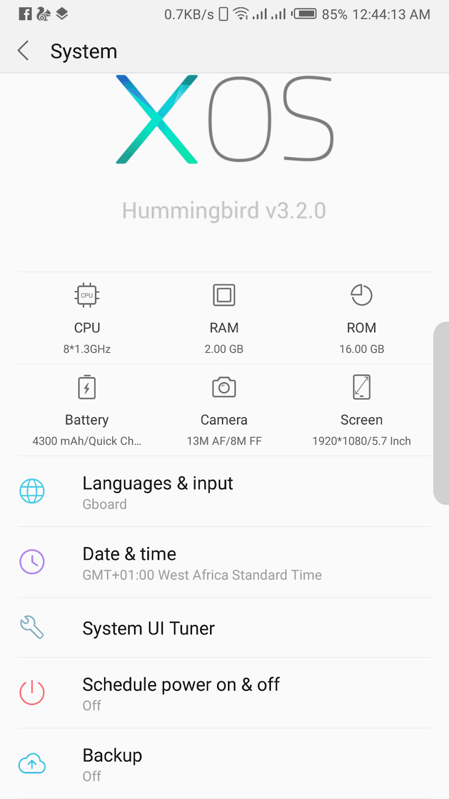 Infinix Note 4 X572 XOS 3.2 Hummingbird