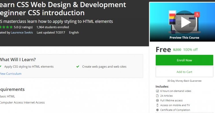 [100% Off] Learn CSS Web Design & Development Beginner CSS introduction ...