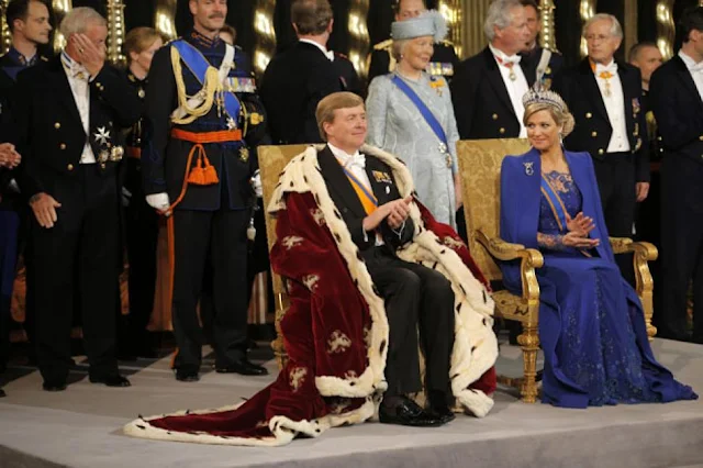 Crown Prince Willem-Alexander and his wife Crown Princess Maxima attend the meeting at the Royal Palace in Amsterdam 