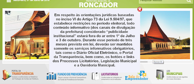 Roncador: Portal de Notícias do Município de Roncador dará uma pausa durante período eleitoral