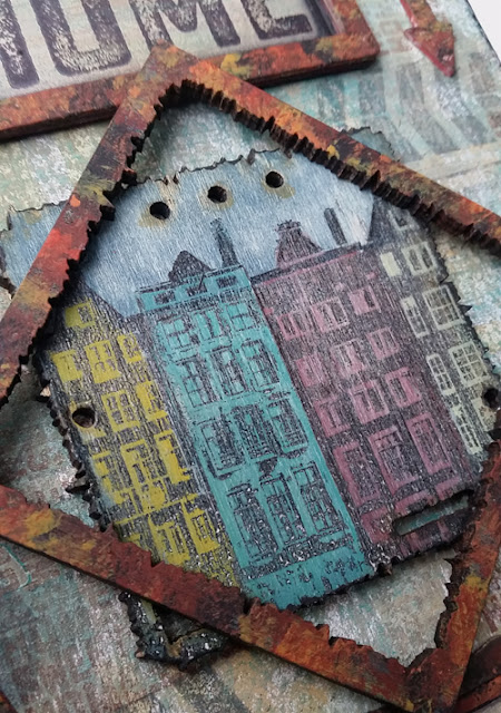 #4 - Windows, Doors and Architecture - PaperArtsy Stamps – HP1601EZ, Paints and Wood Chips - by Nikki Acton