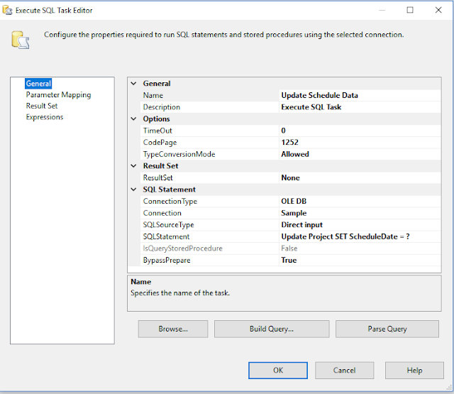 Developer Points: SSIS - How To Pass input parameter in Execute SQL Task