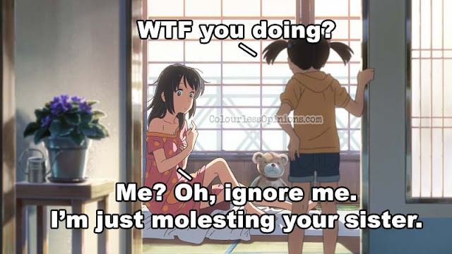 Boys will be boys... even when they're in the same girl's body for the 100th day. kimi no nawa your name meme boobs groping