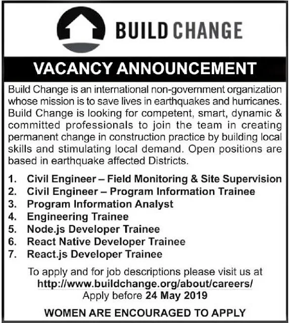 Vacancy Announcement from Build Change