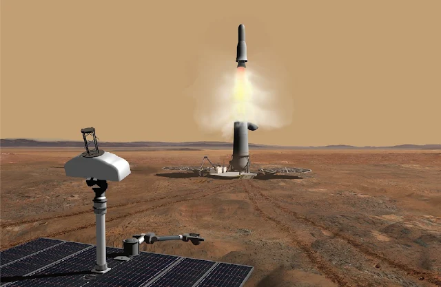 Image Attribute: Mars Ascent Vehicle (MAV), Artistic Renderation/ Source: JPL-NASA