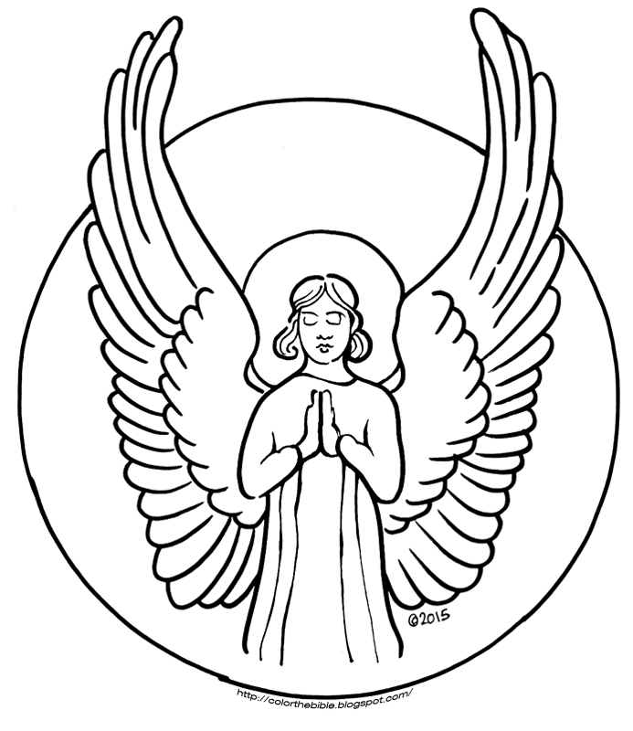 A Praying Angel | Color The Bible