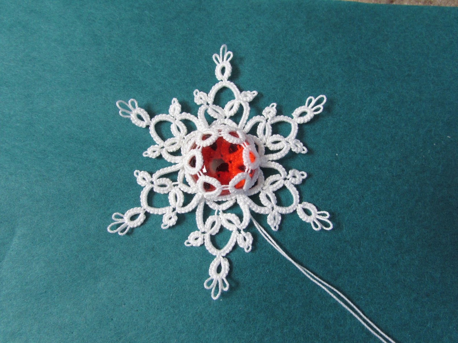 Tatting Lace in Grace 3 & 4 of 12 Ice Drop ornaments