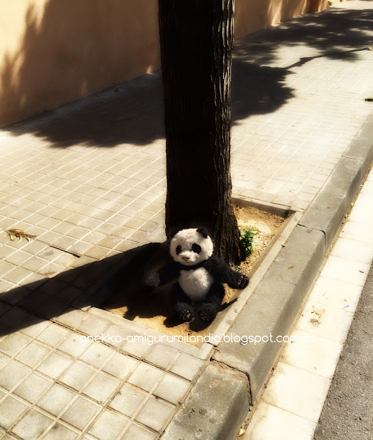 oso panda abandonado en la calle
