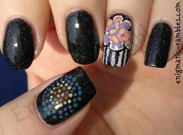 birthday-nails-cupcake-muffin-fireworks-explosion-barrym-multi-glitter-jessica-holographic-topcoat