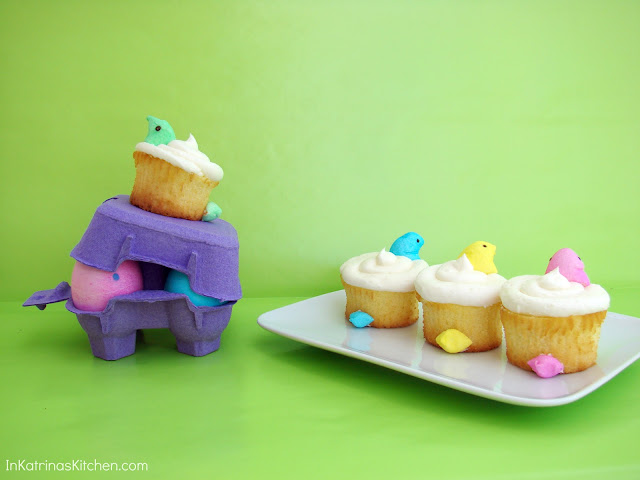 Peeps Peek-a-Boo Cupcakes from @KatrinasKitchen