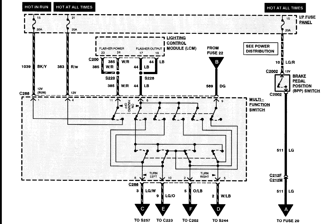 schematics and diagrams: Directional signals and flashers quit working