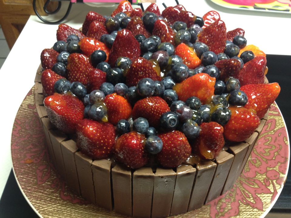Events By Ashley Chocolate Fruit Basket CakeRecipe from Taste of Home