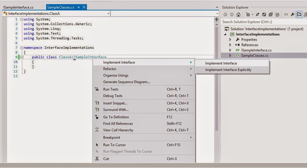 .netfreak: Implicit vs Explicit interface implementations in C#