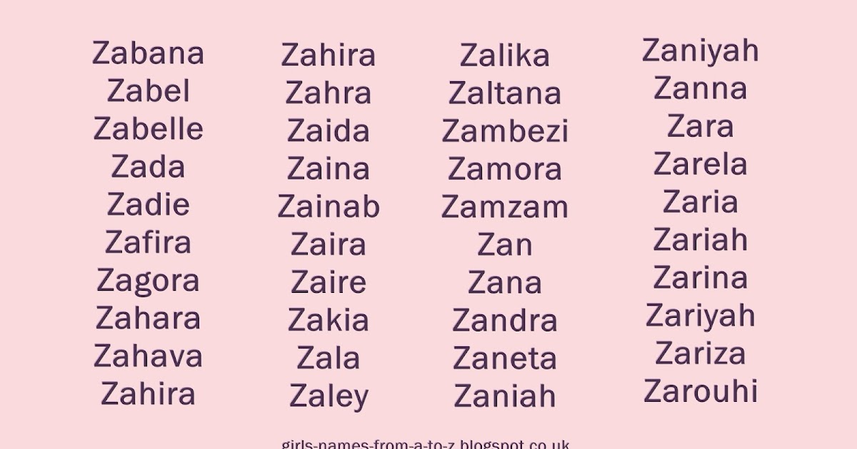 What's the name of this girl. Names z. Female names a-z. Z name. Best name.