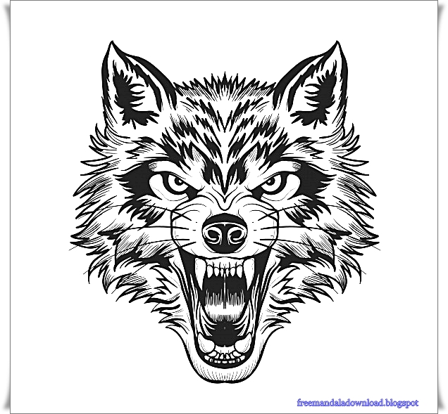 wolf ausmalbild mandala