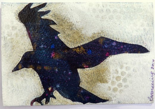 Whoopidooings: Carmen Wing - Crow in acrylics for the #TwitterArtExhibit