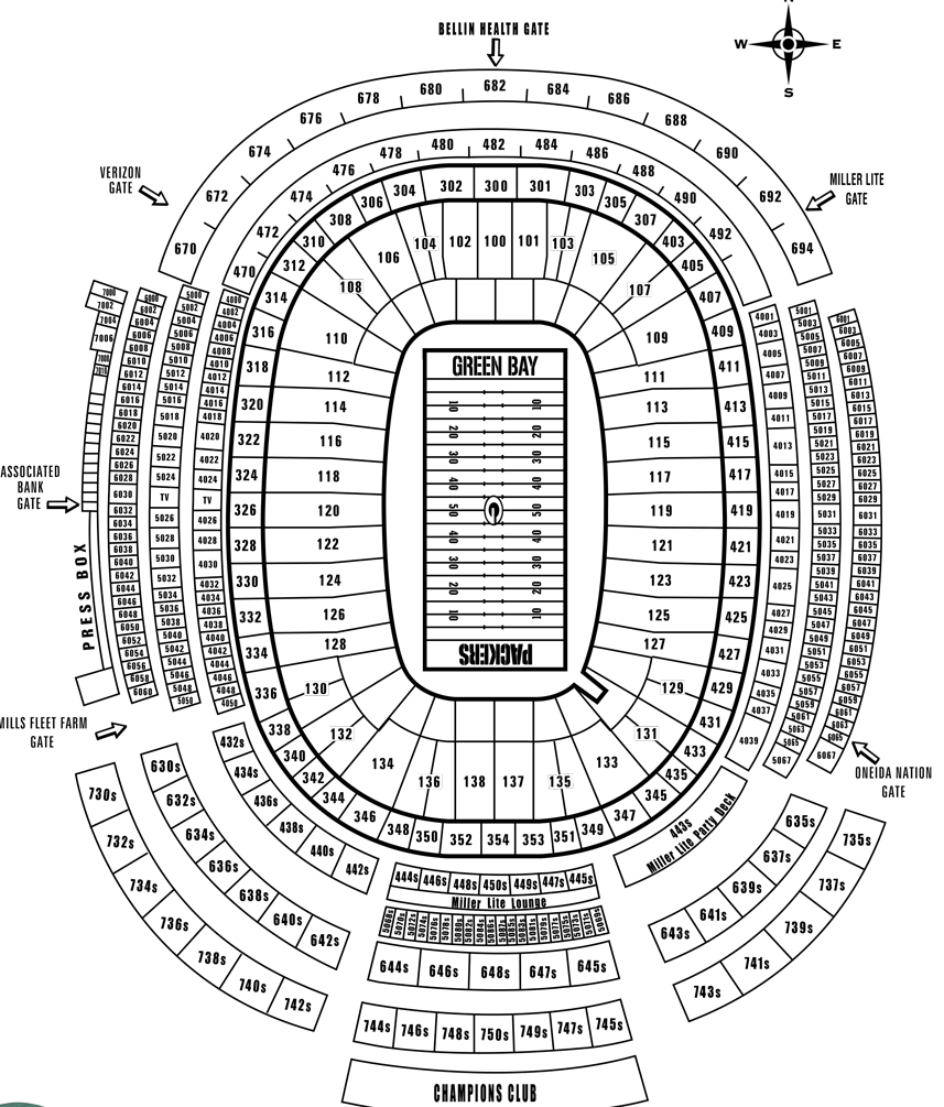 Ticket King Green Bay Packers Tickets and More Where to Sit at