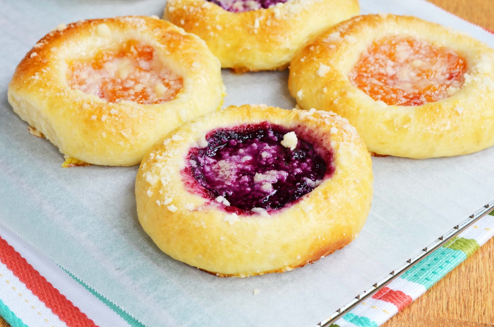 Our Beautiful Mess Czech Kolaches with Blueberry and Nectarine Filling