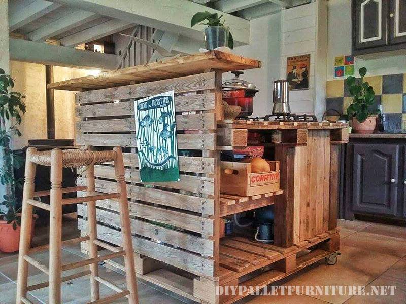 Mueblesdepalets.net: cocina isla hecha con palets