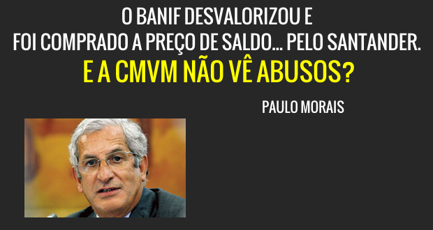 Carlos Tavares não vê abuso de informação privilegiada na queda do Banif.
