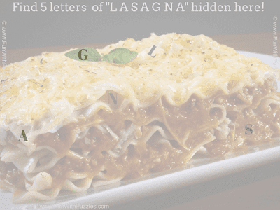 Hidden Letters Lasagna Picture Riddle Answer