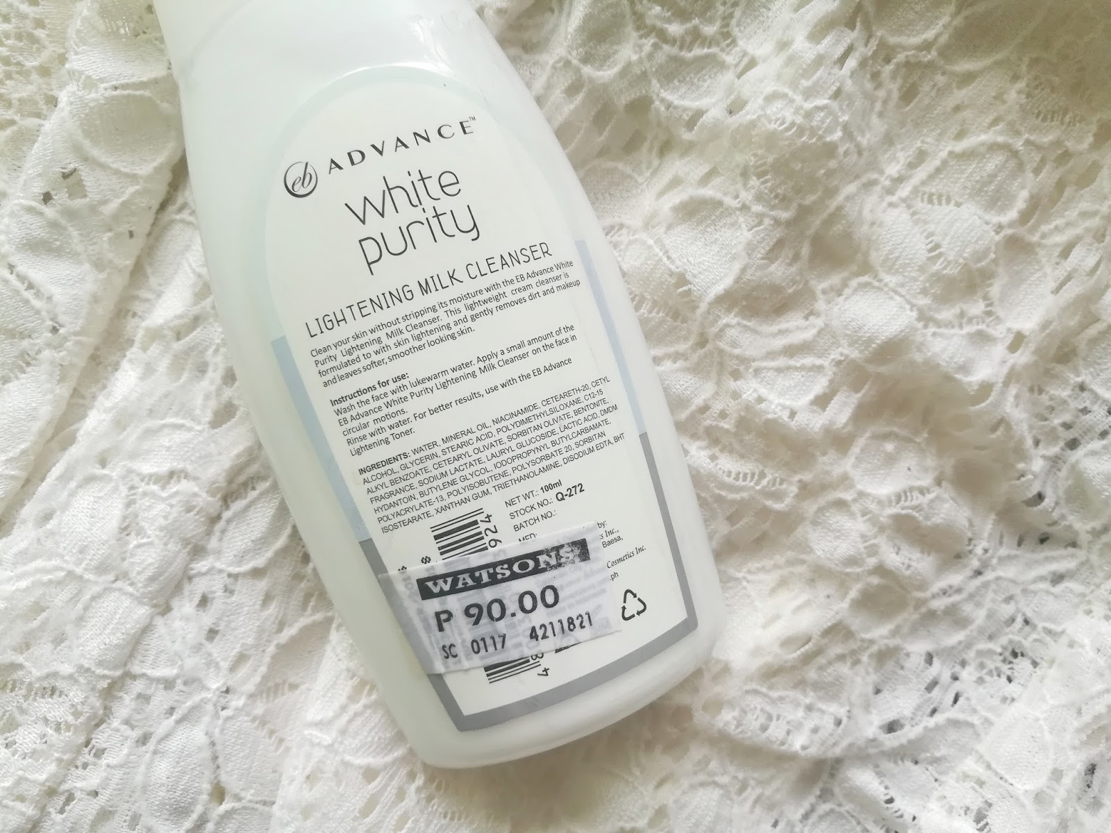 eb advance white purity lightening milk cleanser thoughts life
