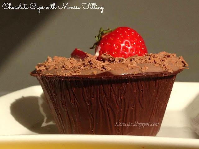 Chocolate Cups with Mousse Filling