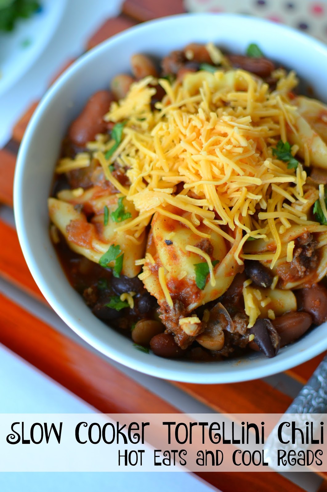 Slow Cooker Tortellini Chili Recipe plus Hamilton Beach Slow Cooker Giveaway