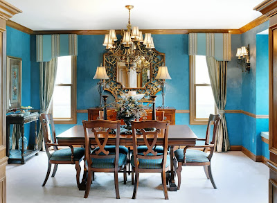 Dining Room Design with Blue Color