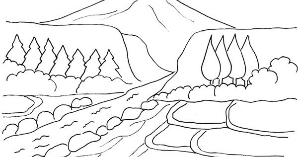 Kumpulan Mewarnai Gambar Sketsa Pemandangan Berwarna Desain Interior
